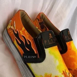Brand New Philipp Plein Slip On Flame Sneakers Orange size 39 Philipp Plein | Shoes | Brand New Philipp Plein Slip On  main image 2